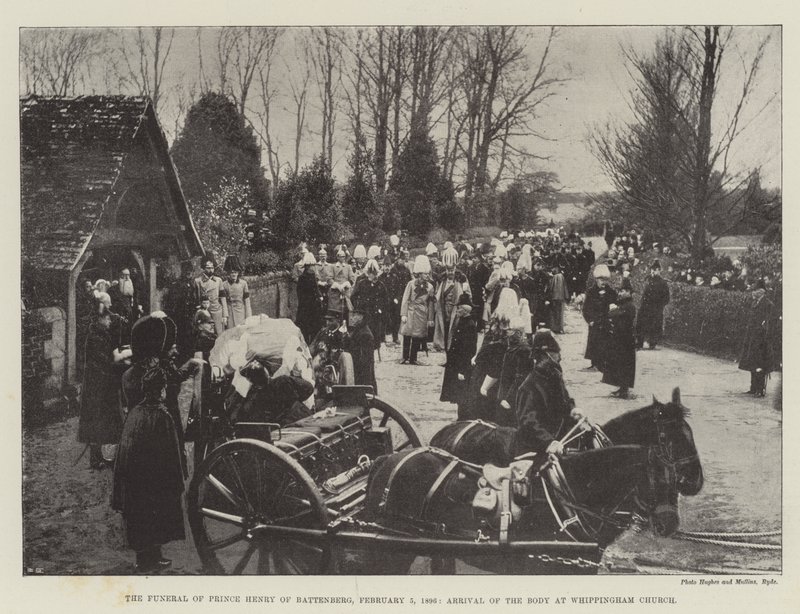 Henrik Battenbergi herceg temetése, 1896. február 5., a holttest érkezése a Whippingham templomba alkotó: English Photographer