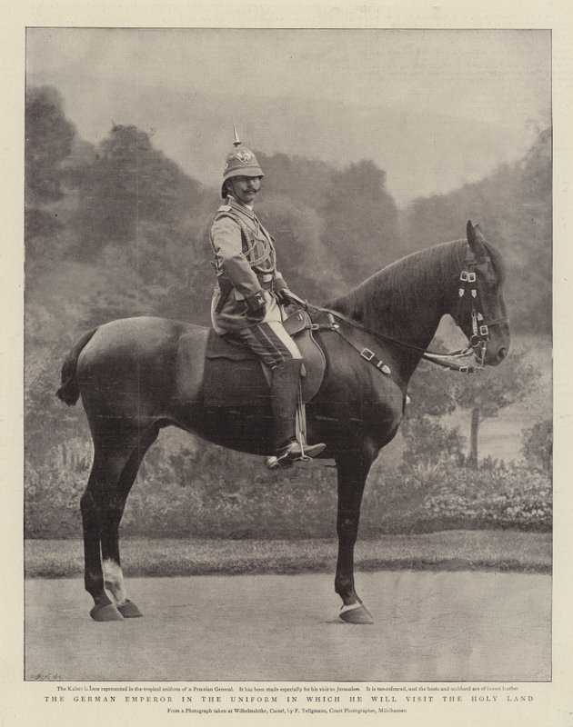 A német császár egyenruhában, amelyben a Szentföldre látogat alkotó: English Photographer