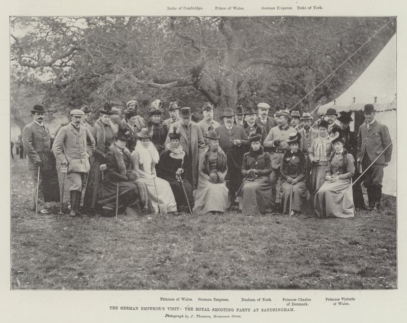 A német császárok látogatása, a királyi lövöldözős parti Sandringhamben alkotó: English Photographer