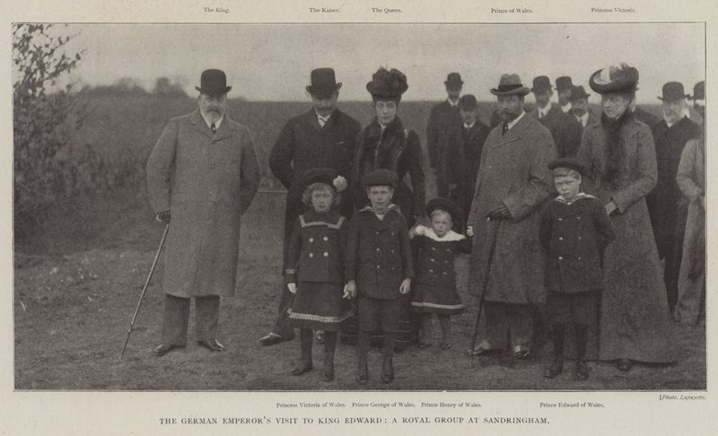 A német császárok látogatása Edward királynál, a királyi csoport Sandringhamben alkotó: English Photographer