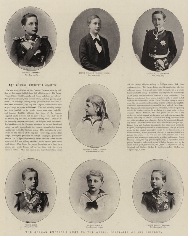 A német császárok látogatása a királynőnél, gyermekeinek portréi alkotó: English Photographer