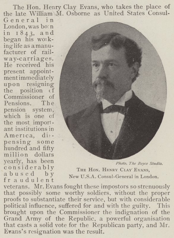 A tisztelt Henry Clay Evans, az Egyesült Államok új londoni főkonzulja alkotó: English Photographer