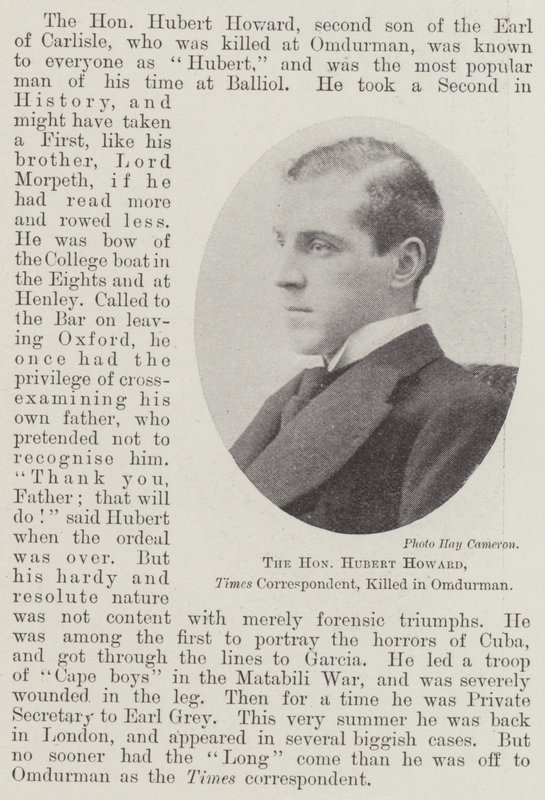 A tisztelt Hubert Howardot, a Times tudósítóját Omdurmanban megölték alkotó: English Photographer