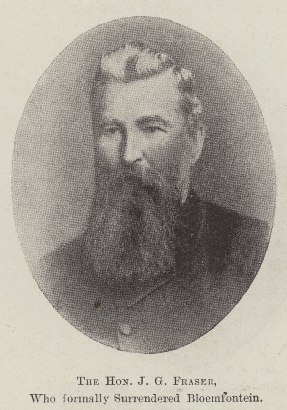 A tisztelt J. G. Fraser, aki hivatalosan is feladta Bloemfonteint alkotó: English Photographer