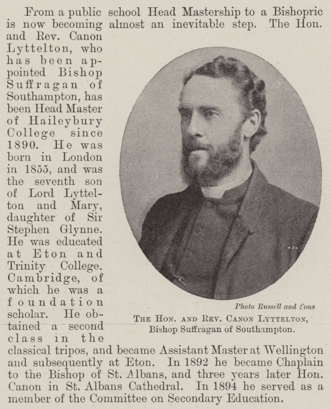 A tisztelt Lyttelton kanonok, Suffragan southamptoni püspök alkotó: English Photographer