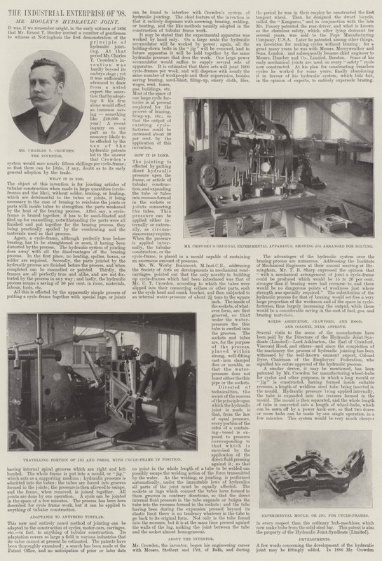 Az 1898-as ipari vállalkozás, Mr. Hooleys Hidraulikus Joint alkotó: English Photographer