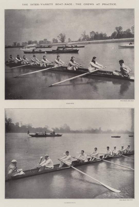 Az Inter-Varsity Boat-Race, a legénység a gyakorlaton alkotó: English Photographer