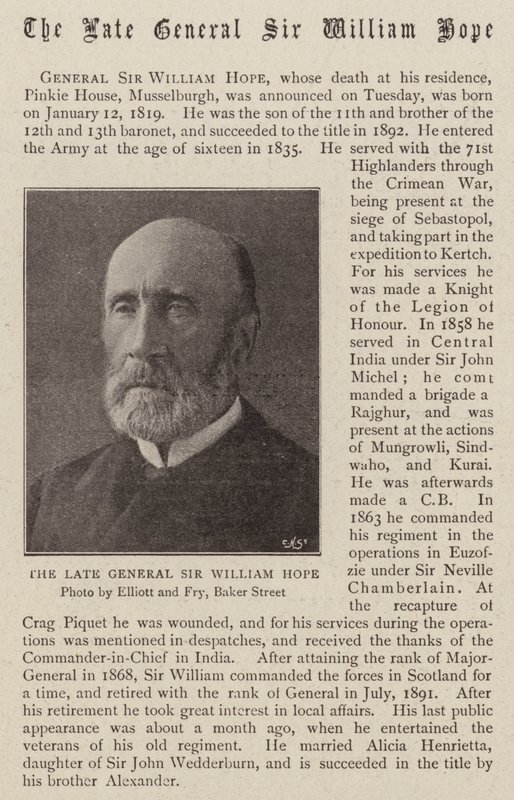 A néhai Sir William Hope tábornok alkotó: English Photographer