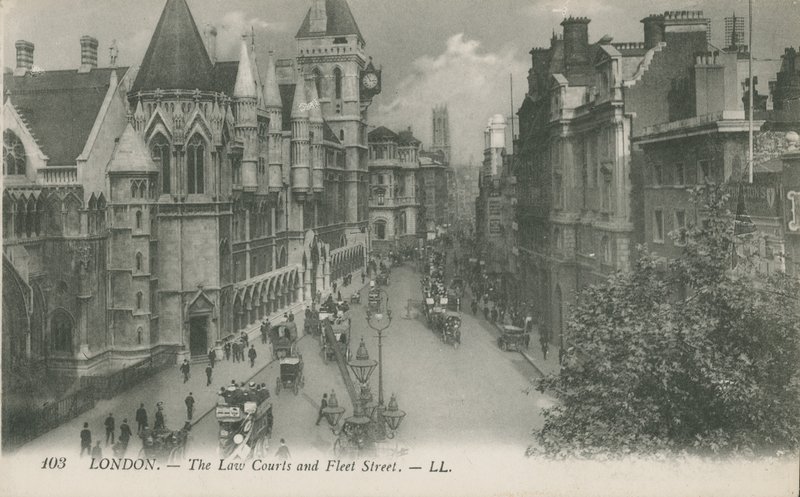 A Law Courts és a Fleet Street, London alkotó: English Photographer