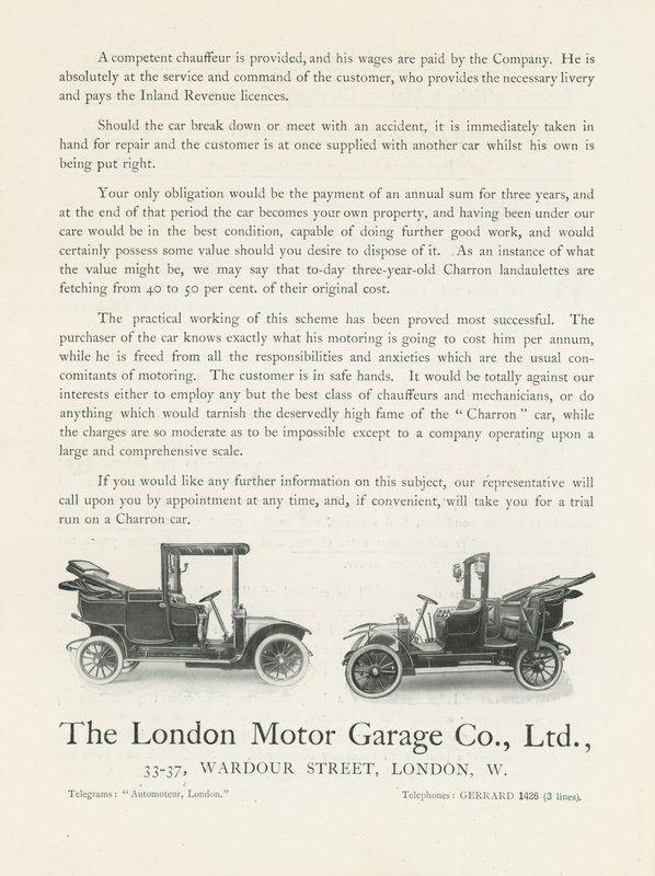A London Motor Garage Co alkotó: English Photographer