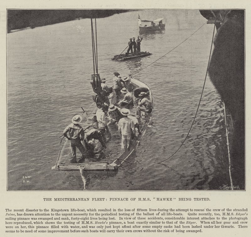 A Földközi-tengeri flottát, a HMS Hawke Pinnace-ét tesztelik alkotó: English Photographer
