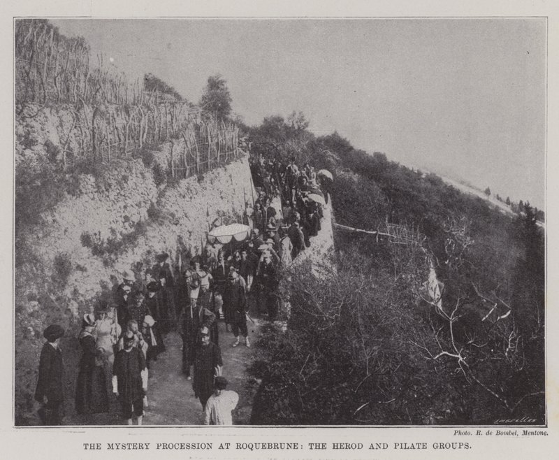 A rejtélyes körmenet Roquebrune-ban, a Heródes és Pilátus csoport alkotó: English Photographer