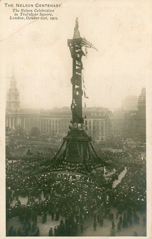 A Nelson-ünnep a Trafalgar Square-en, Londonban, 1905. október 21-én alkotó: English Photographer