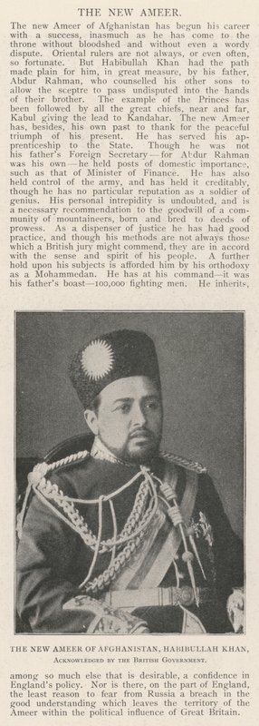 Afganisztán Új Ameerje, Habibullah Khan, a brit kormány elismerte alkotó: English Photographer