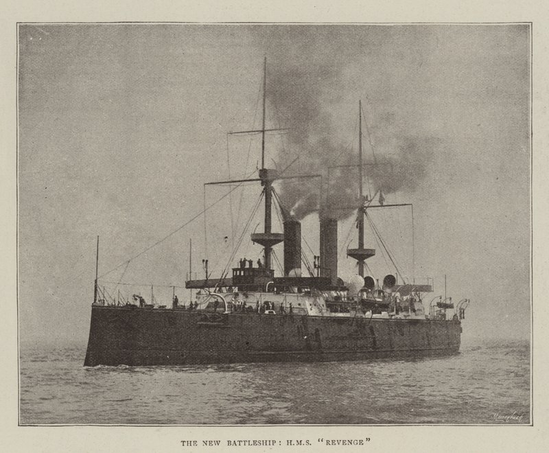 Az új csatahajó, HMS Revenge alkotó: English Photographer