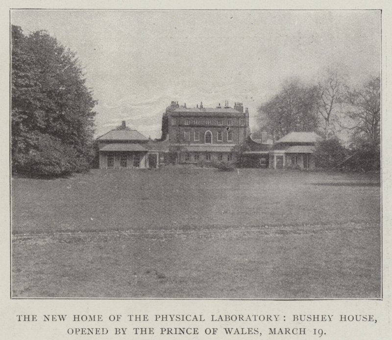A Physical Laboratory új otthona, Bushey House, amelyet a walesi herceg nyitott meg március 19-én alkotó: English Photographer