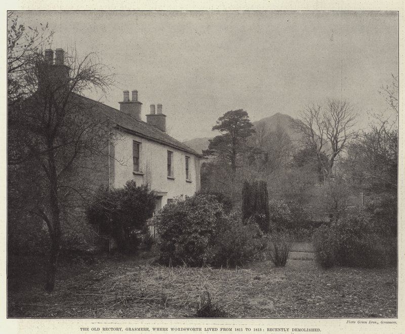 A grasmere-i Old Rectory, ahol Wordsworth élt 1811 és 1813 között, nemrégiben lebontották. alkotó: English Photographer