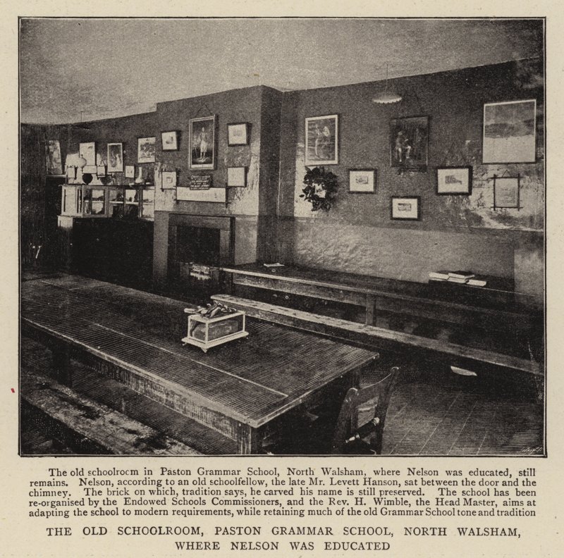Old Schoolroom, Paston Grammar School, North Walsham, ahol Nelson tanult alkotó: English Photographer
