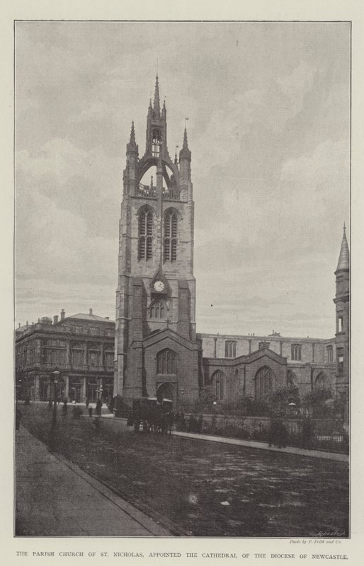 A Szent Miklós plébániatemplom, a Newcastle-i Egyházmegye székesegyháza alkotó: English Photographer