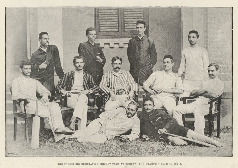 A Parsee képviselő krikettcsapata Bombayban, a bajnokcsapat Indiában alkotó: English Photographer