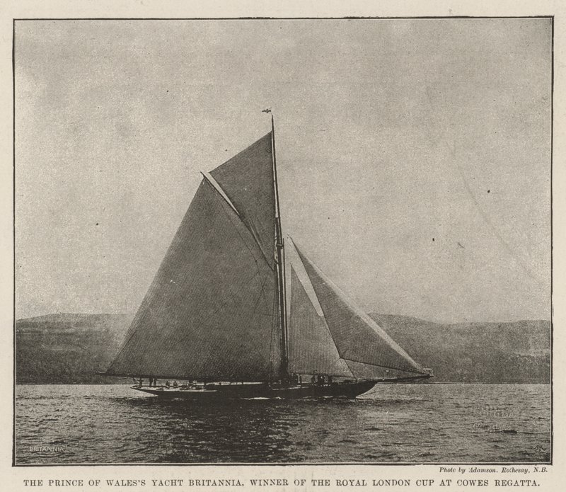 A Prince of Wales Yacht Britannia, a Cowes Regatta Royal London Kupa győztese alkotó: English Photographer
