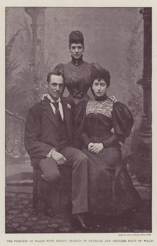 A walesi hercegnő Károly dán herceggel és Maud walesi hercegnővel alkotó: English Photographer