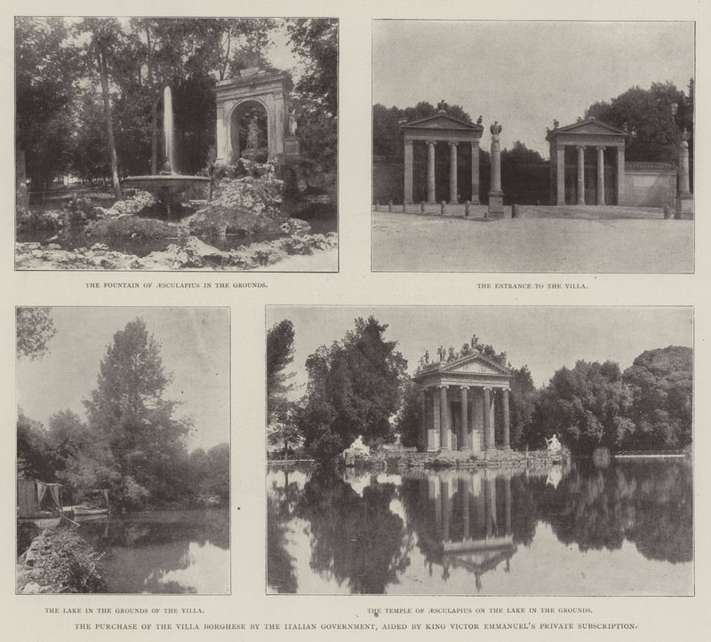 A Villa Borghese megvásárlása az olasz kormány által, Viktor Emmanuel király magánelőfizetésének támogatásával alkotó: English Photographer