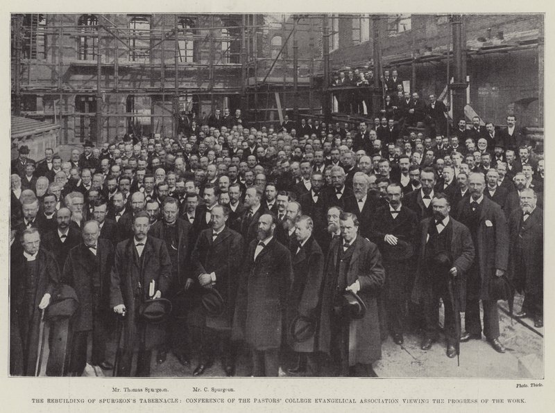 A Spurgeons Tabernákulum újjáépítése, a Pastors College Evangélikus Egyesületének konferenciája a munka előrehaladásáról alkotó: English Photographer