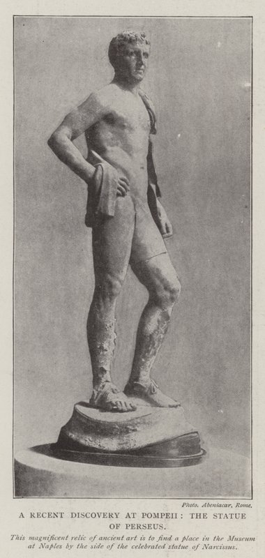 A legújabb felfedezés Pompejiben, Perszeusz szobra alkotó: English Photographer