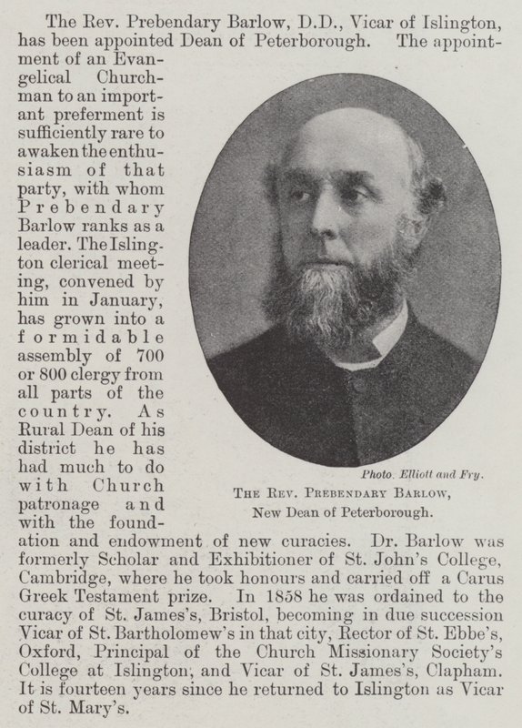 Barlow prebendary tiszteletes, Peterborough új dékánja alkotó: English Photographer