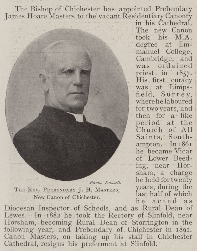 The Reverend Prebendary J H Masters, Chichester új kánonja alkotó: English Photographer