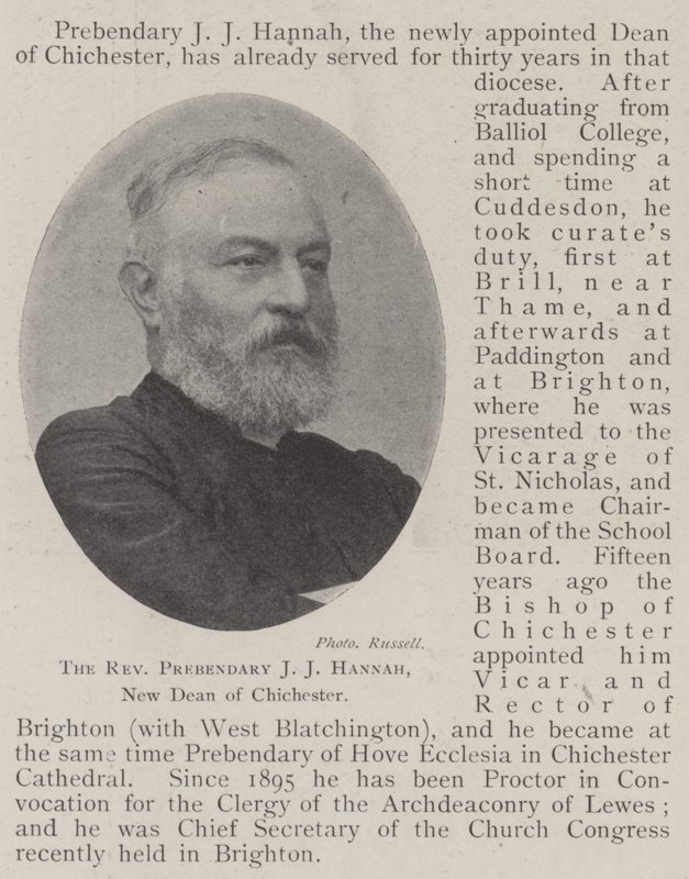 J. J. Hannah főtisztelendő, Chichester új dékánja alkotó: English Photographer