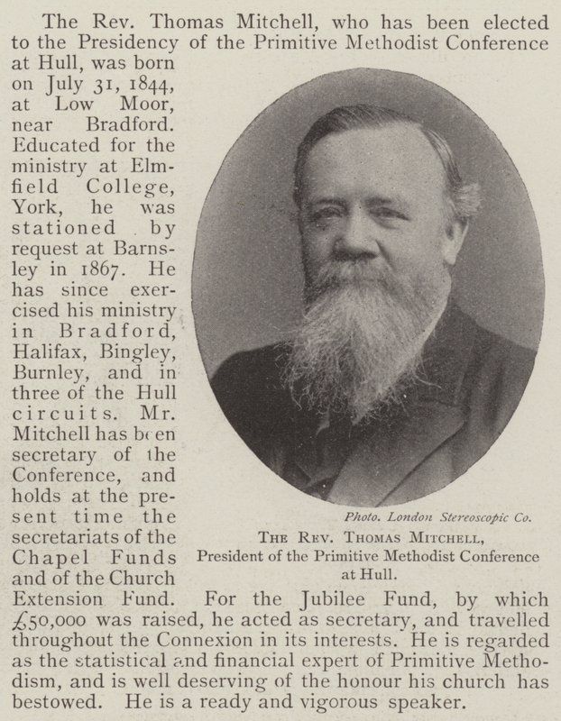 Thomas Mitchell tiszteletes, a Hull-i Primitív Metodista Konferencia elnöke alkotó: English Photographer
