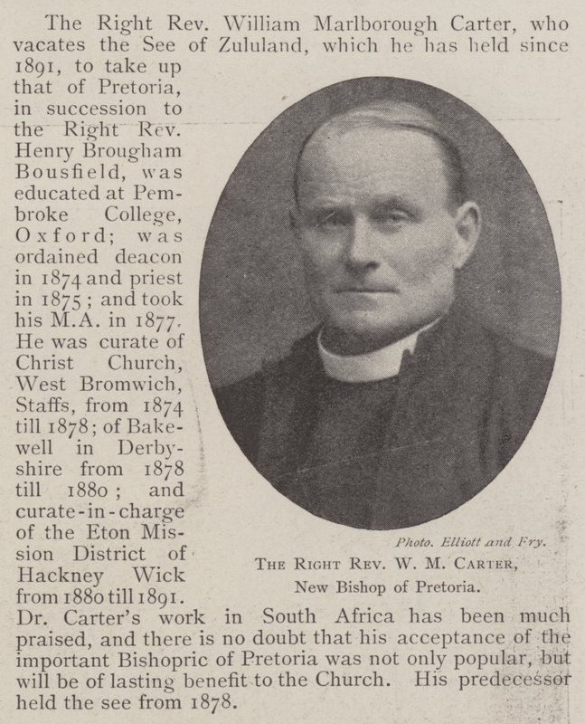 W M Carter tiszteletes, Pretoria új püspöke alkotó: English Photographer