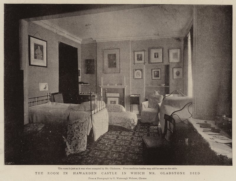 A Hawarden kastély szobája, amelyben Gladstone úr meghalt alkotó: English Photographer