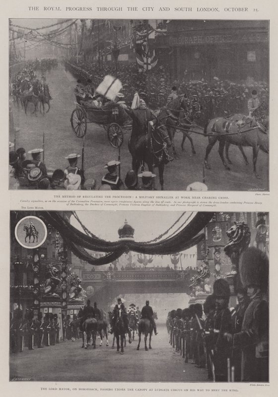 A királyi haladás a városon és Dél-Londonon keresztül, október 25 alkotó: English Photographer