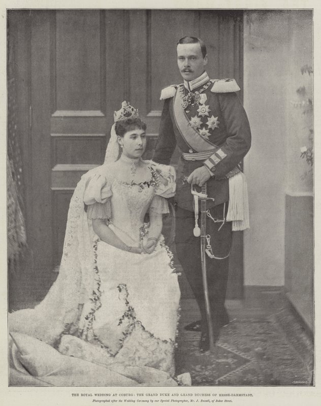 A királyi esküvő Coburgban, Hesse-Darmstadt nagyhercege és nagyhercegnője alkotó: English Photographer