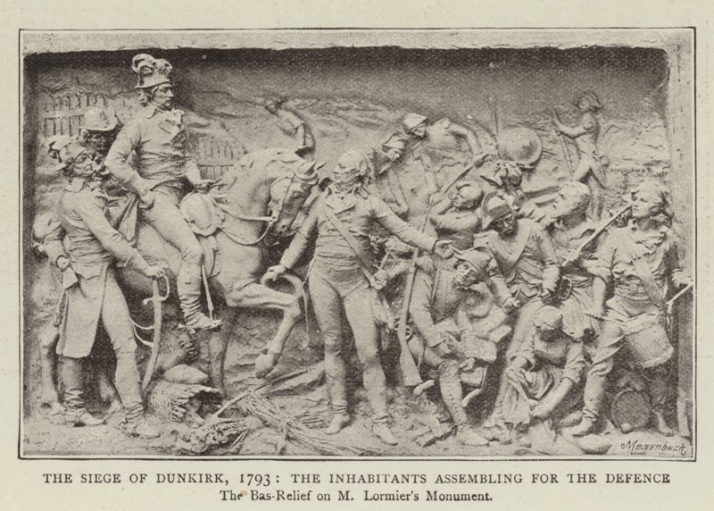 Dunkerque ostroma, 1793, a lakosság gyülekezése a védelemre alkotó: English Photographer