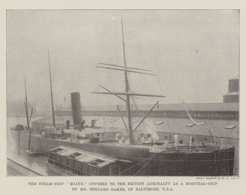 A Maine Steam-Ship, amelyet a brit Admiralitásnak kórházhajóként ajánlott fel Bernard Baker, Baltimore, USA alkotó: English Photographer