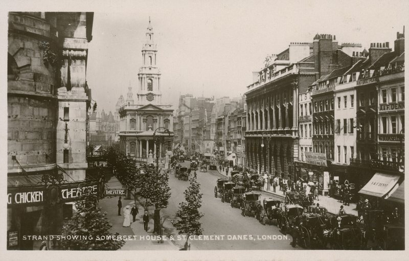 The Strand, a Somerset House és a londoni St Clement Danes bemutatásával alkotó: English Photographer