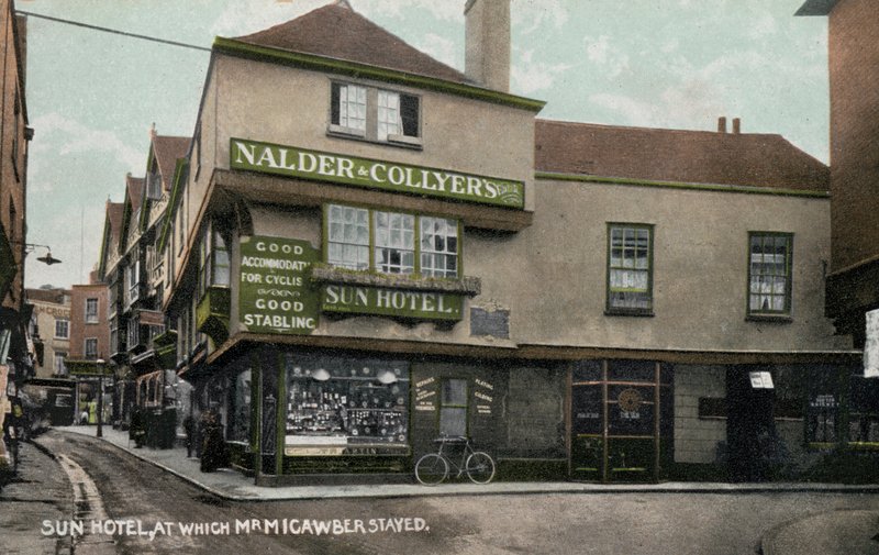 A Sun Hotel, Canterbury, Kent, ahol a kitalált karakter, Micawber úr tartózkodott Charles Dickens David Copperfield regényében (fotó) alkotó: English Photographer