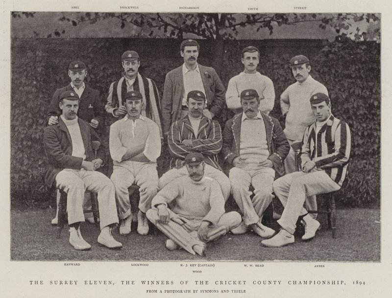 A Surrey Eleven, a krikett megyei bajnokság győztesei, 1894 alkotó: English Photographer