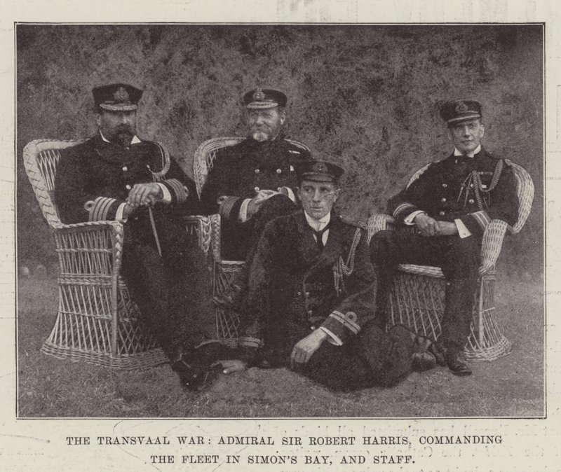 A transzvaali háború, Sir Robert Harris admirális, a Simons-öbölbeli flottának parancsnoka és a személyzet alkotó: English Photographer