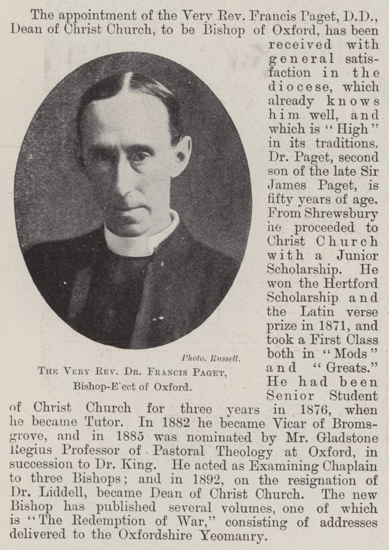 Dr. Francis Paget nagytiszteletű úr, Oxford megválasztott püspöke alkotó: English Photographer