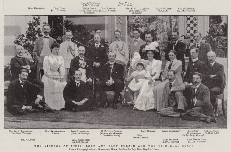India alkirálya, Lord és Lady Curzon és a Vigeregal Staff alkotó: English Photographer