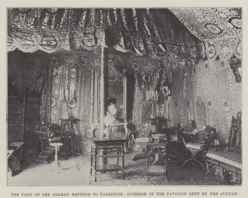 A német császár látogatása Palesztinában, a szultán által küldött pavilon belseje alkotó: English Photographer