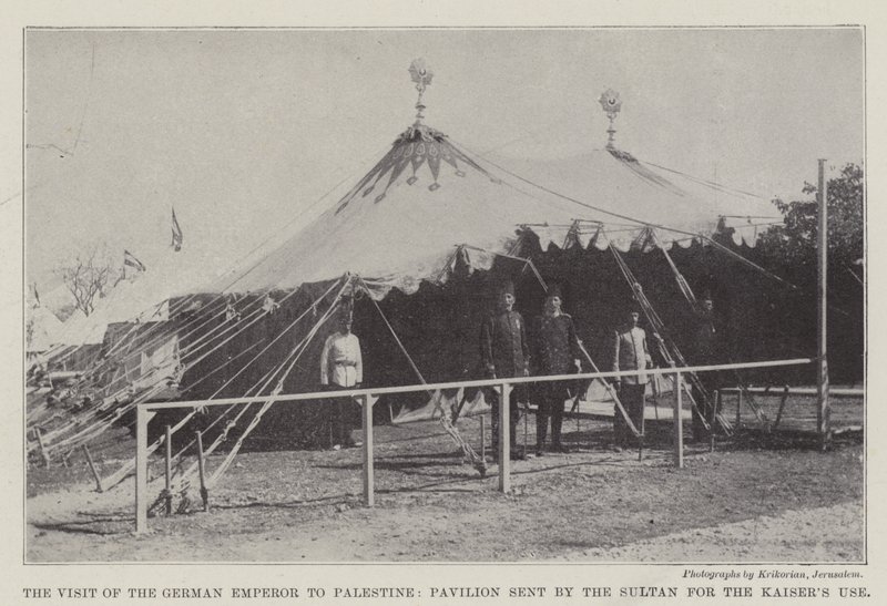 A német császár látogatása Palesztinában, a pavilon, amelyet a szultán küldött a Kaisers használatára alkotó: English Photographer