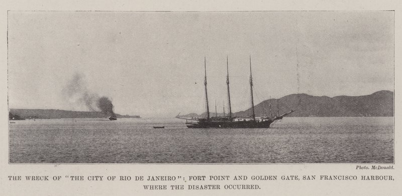 Rio de Janeiro város roncsa, Fort Point és Golden Gate, San Francisco kikötője, ahol a katasztrófa történt alkotó: English Photographer