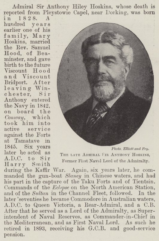 A néhai Sir Anthony Hoskins admirális, az Admiralitás egykori első haditengerészeti ura alkotó: English Photographer