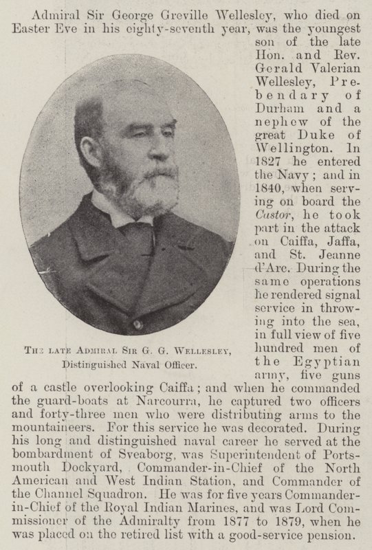 A néhai Sir G G Wellesley admirális, kiváló haditengerészeti tiszt alkotó: English Photographer